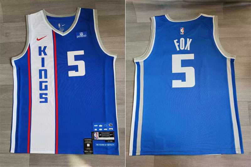 Kings 5 DeAaron Fox Blue Nike 2023-2024 City Edition Swingman Jersey->sacramento kings->NBA Jersey